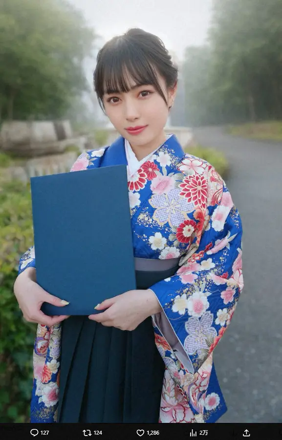 【画像・写真】“2000年に1人の美少女”　国家資格取得を報告　幻想的袴ショットも公開「世界一綺麗」「袴姿似合う」