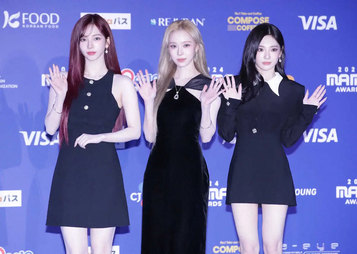 【画像・写真】aespaが“ブラックコーデ”披露　ミニワンピのカリナは「一緒に楽しい時間を」韓国音楽賞3年ぶり参加