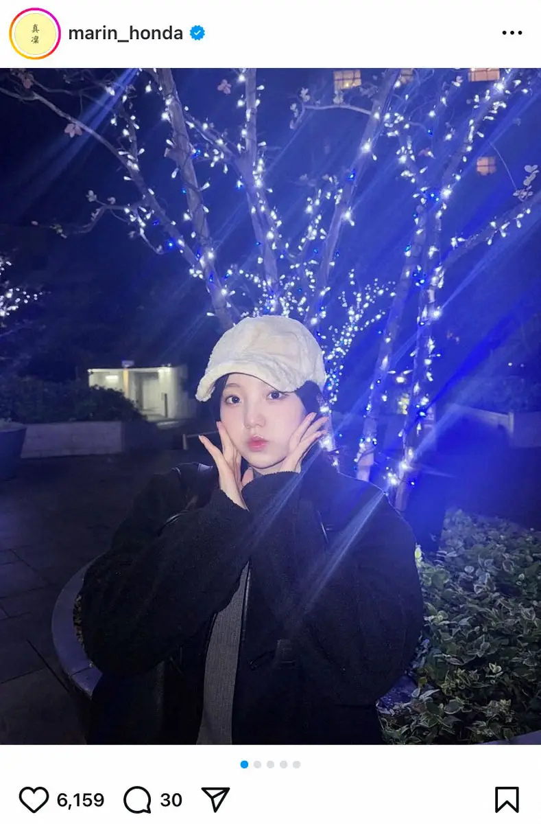 【画像・写真】本田真凜さん　イルミコーデで美脚披露、フォロワーため息「イルミより美しい」「おしゃれ番長」の声