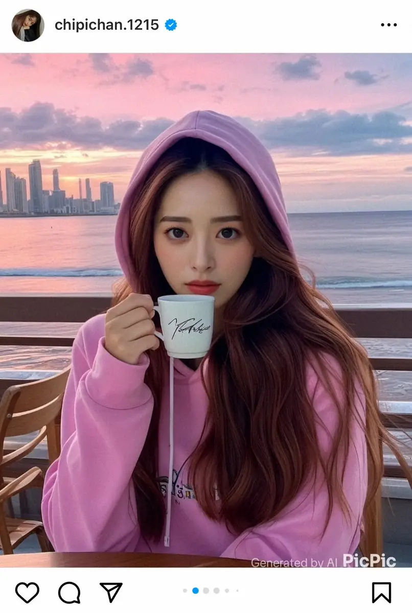 【画像・写真】近藤千尋「何枚目が好き？」　AI加工写真が大反響「泉里香ちゃんかと思った」「かわいくて頭抱えた」の声