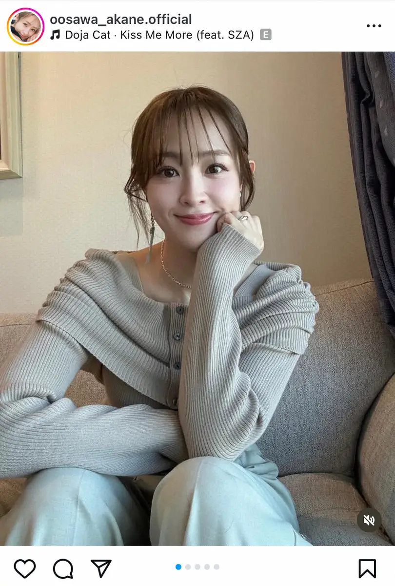 【画像・写真】大沢あかね　楽屋でのくつろぎショットに反響続々　「めちゃくちゃお美しい」「可愛すぎ」の声