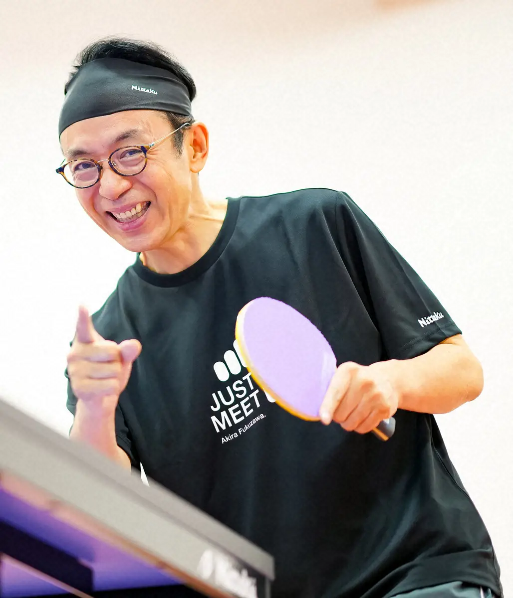 【画像・写真】福澤朗61歳　新卓球にジャストミート!!守ってつないで一気に攻め込む…卓球に出る自分の実況スタイル