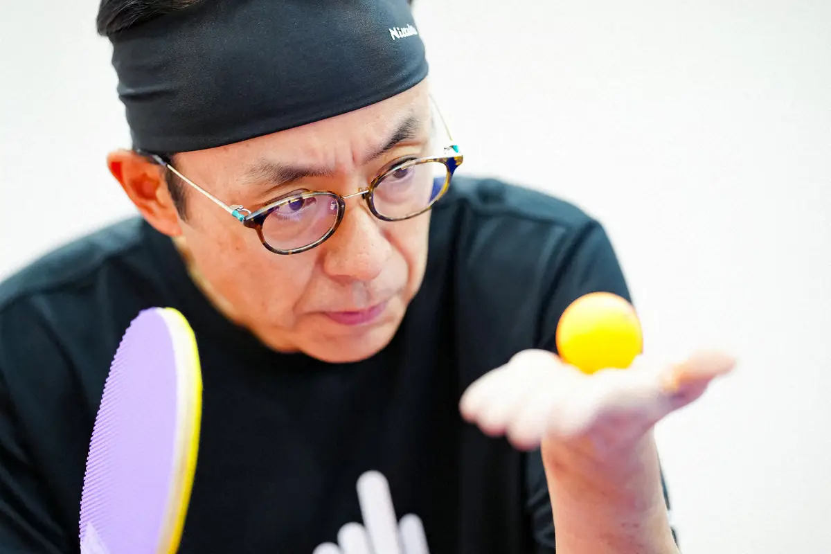 【画像・写真】福澤朗61歳　新卓球にジャストミート!!守ってつないで一気に攻め込む…卓球に出る自分の実況スタイル