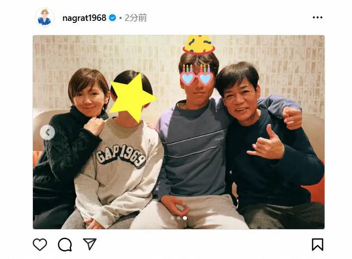 【画像・写真】名倉潤　長男が17歳の誕生日　家族写真公開し反響「親バカですが…優しくいい男に育ってます」