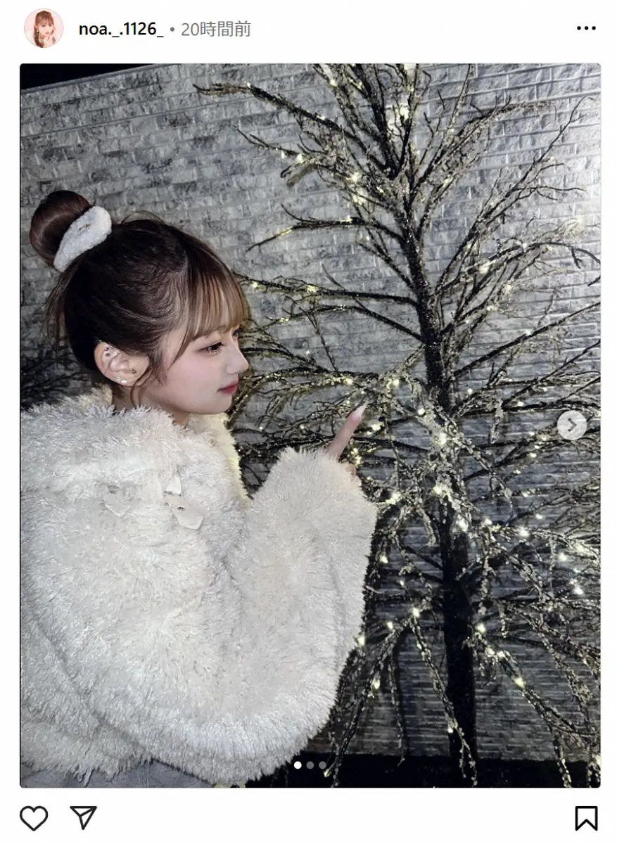 【画像・写真】“辻ちゃん”そっくり?　希空“1人イルミ”報告　インスタでは初!キュートなお団子ヘア披露