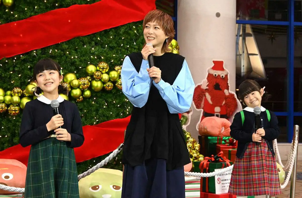 【画像・写真】上野樹里「良い思い出になりますね」“娘2人”と初のイベント　ガチャピン&ムックもサプライズ登場