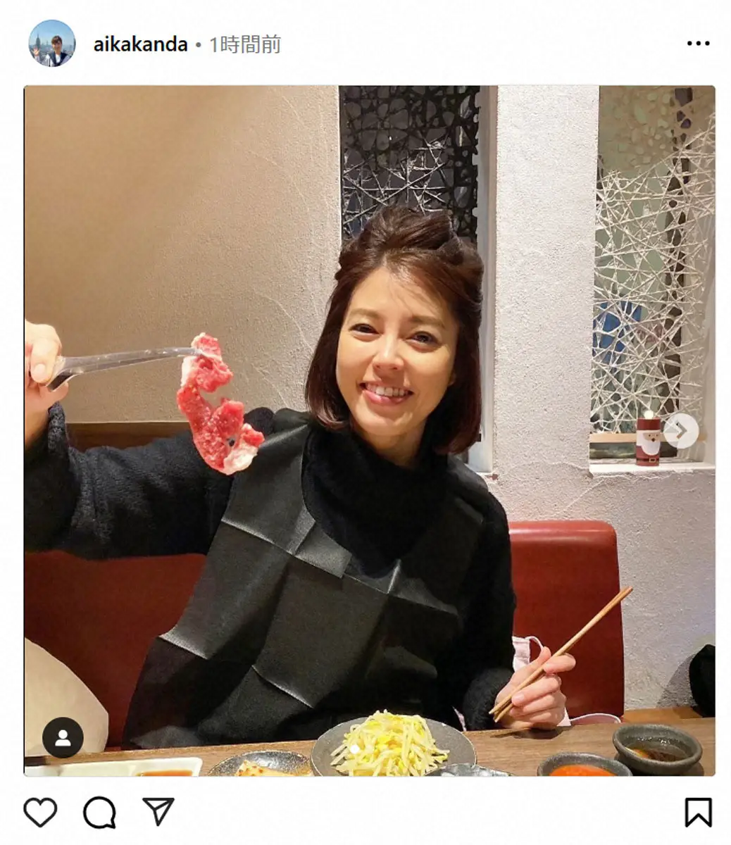【画像・写真】神田愛花　「パワーつけるぞー」焼き肉堪能で満面の笑み、フォロワーも笑顔「パワーチャージ」「元気の源」
