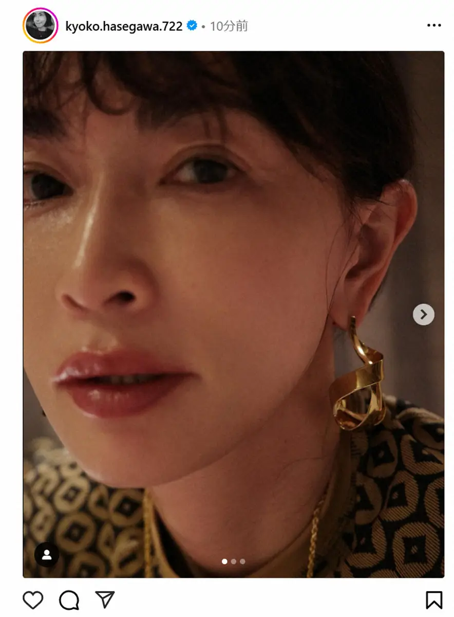 【画像・写真】長谷川京子　超どアップの自撮り披露、息子とのやりとりに注目集まる「ウケる」「厳しい」「辛辣」