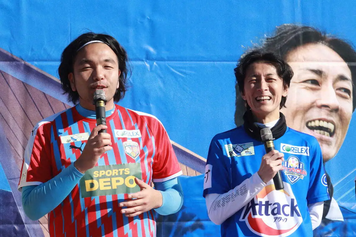 【画像・写真】矢部浩之　ハットトリック決め充実の表情　「やべっちCUP」エキシビションマッチ