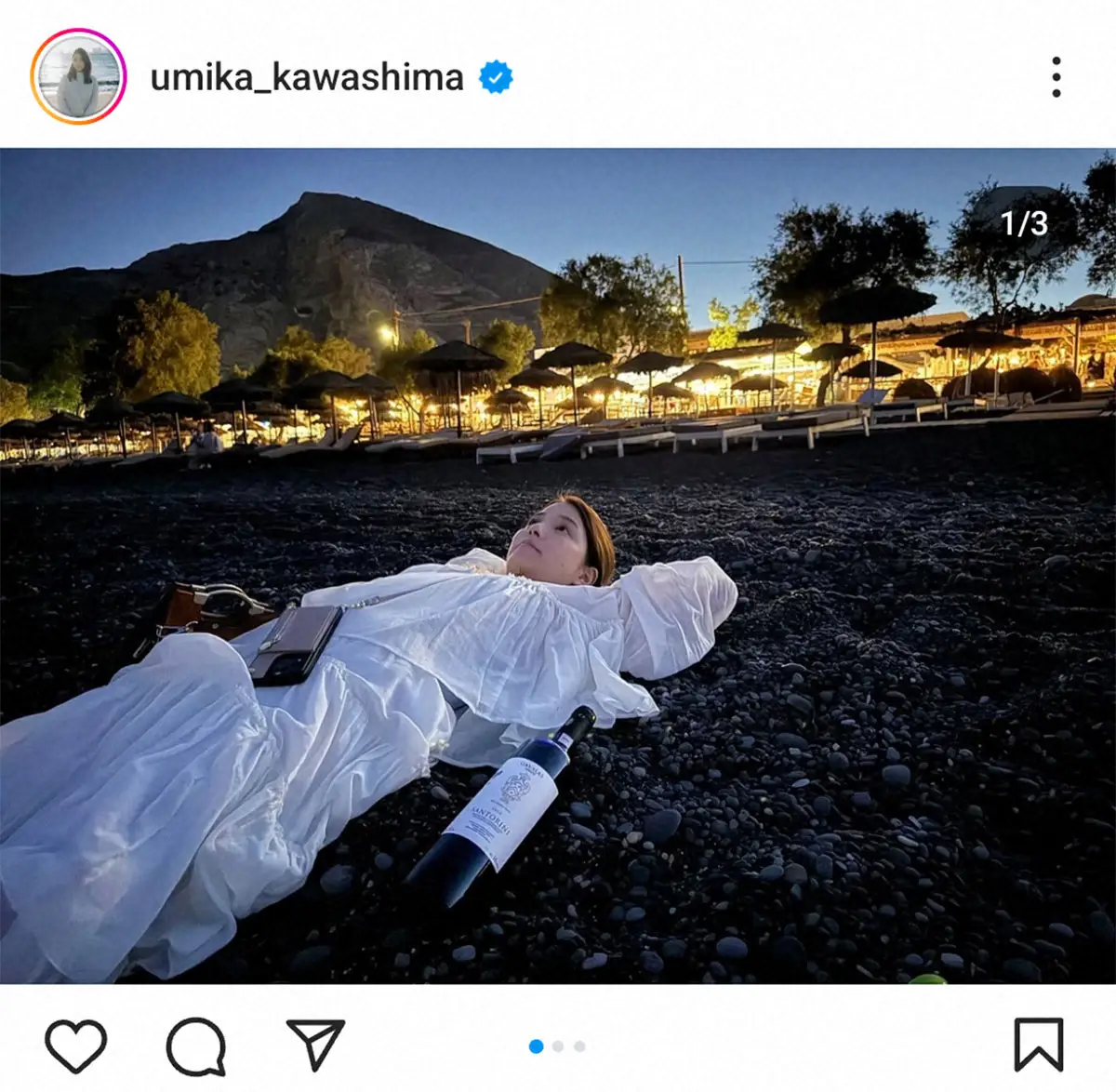 【画像・写真】川島海荷の公式インスタグラム（＠umika_kawashima)から