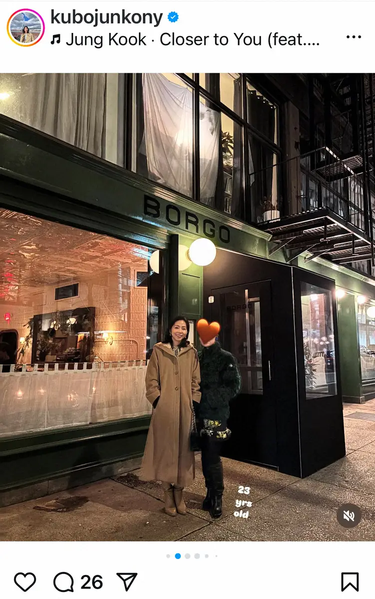 【画像・写真】NY在住の元NHKアイドルアナ　長女の23歳誕生日に「ひさびさの外食」報告　母子ショットも披露