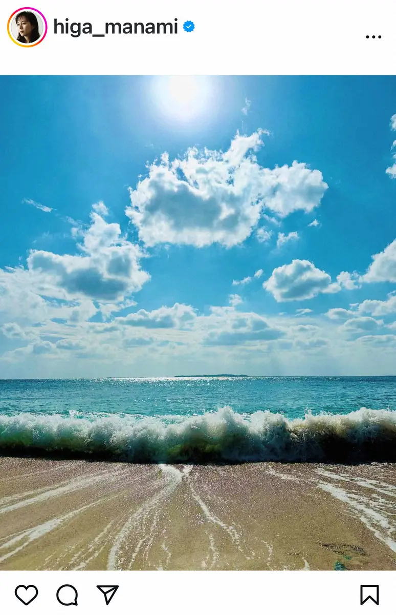 【画像・写真】比嘉愛未　地元・沖縄の海でパワーチャージ「また喝を入れてもらえた」　昨年末に事務所退所報告