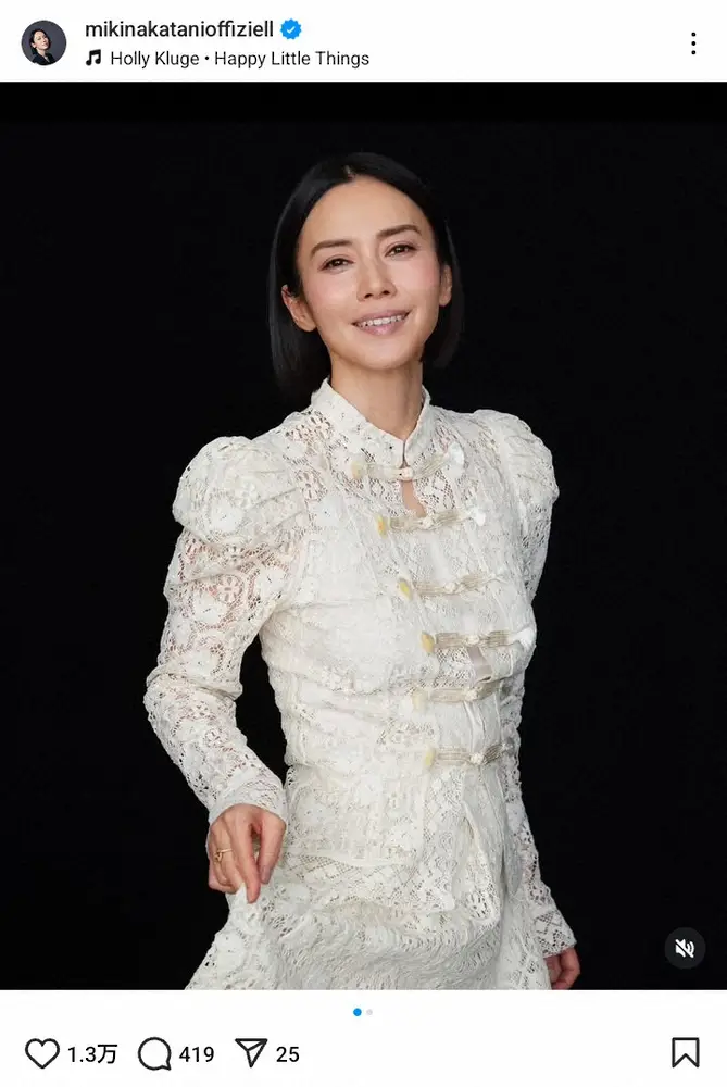 【画像・写真】「それにしても美しすぎる」中谷美紀の誕生日ショットにファンうっとり「憧れの50歳まであと1年」