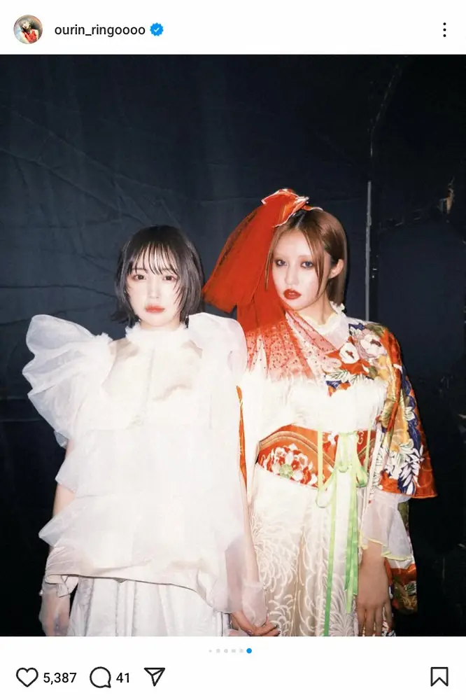 【画像・写真】王林　眉なしメーク姿で「なんか悪魔のよう」“天使”とのオフショに「かっけぇー」「お美しい」の声