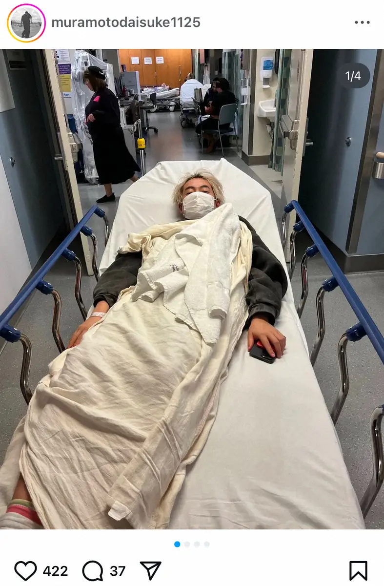 【画像・写真】ウーマン村本「実は救急治療室に」米国の病院で搬送される姿公開　なんと保険未加入…心配の声