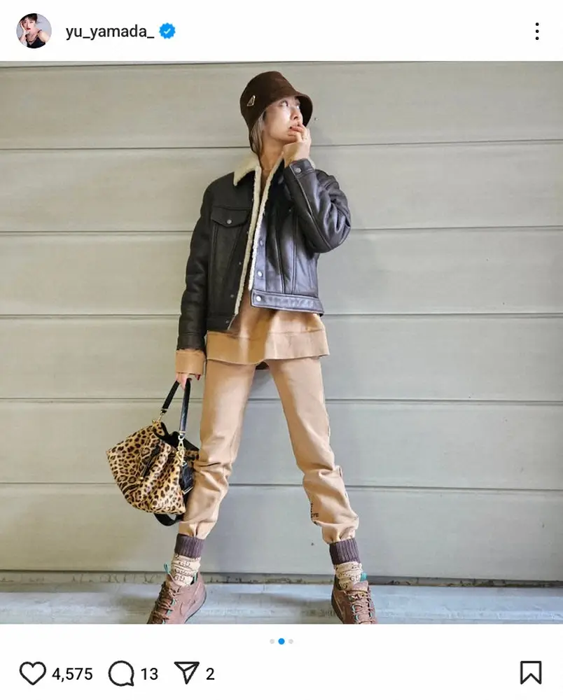 【画像・写真】スウェットでも脚長！山田優の最新ショットに「何を着てもサマになる」「ほんとスタイル抜群」の声