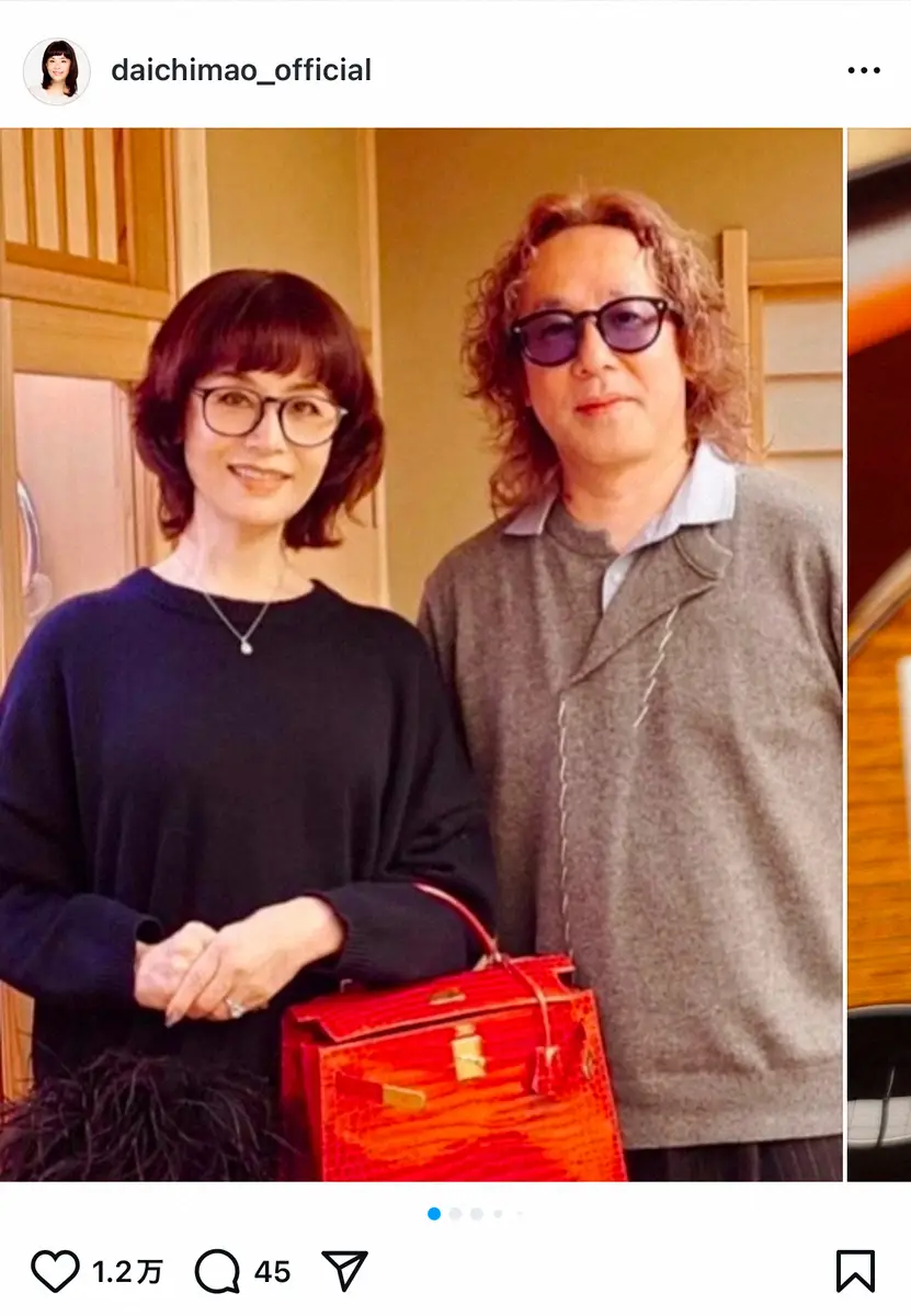 【画像・写真】大地真央　11歳年下夫と“寿司デート”　2ショット公開にファン「いい表情」「素敵なお二人」