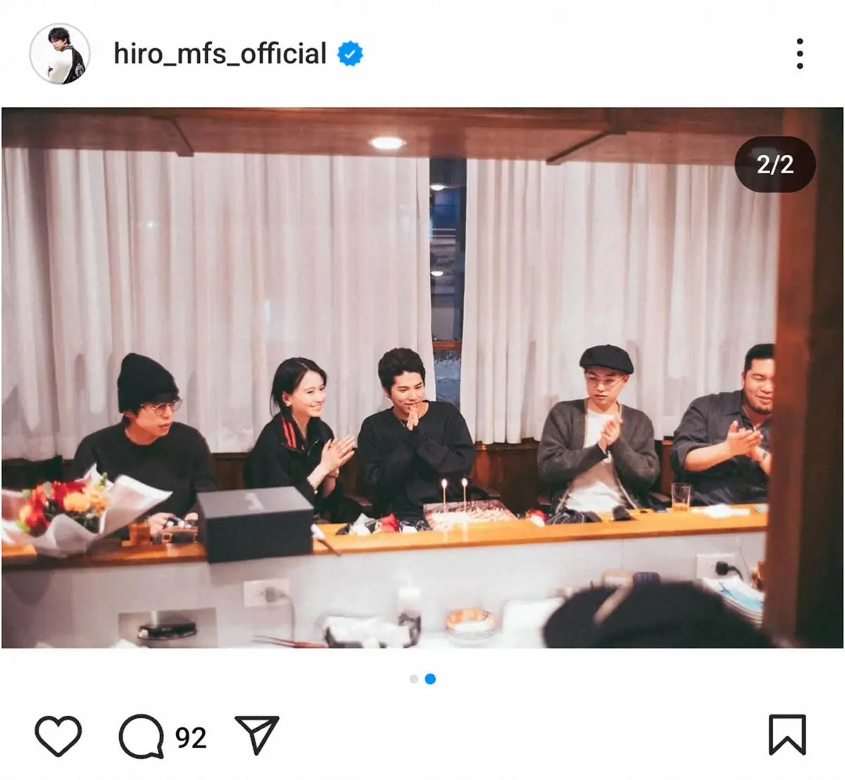 【画像・写真】マイファスHiro　妻の山本舞香寄り添う31歳バースデー・パーティー披露　人気芸人の姿も!?