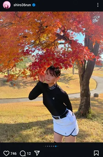 【画像・写真】元NMB・白間美瑠　超ミニスカ・ゴルフウエア姿披露に「似合ってて可愛い」「スタイル抜群」