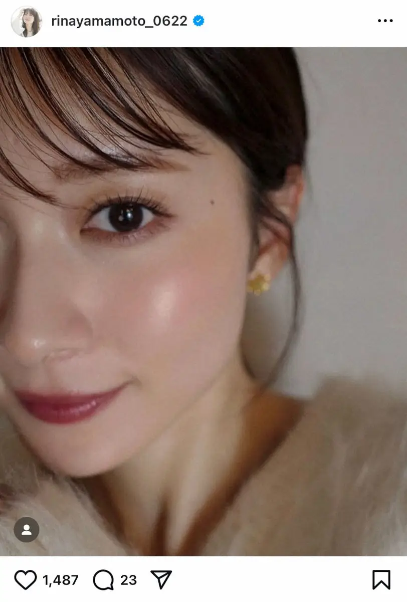 【画像・写真】山本里菜アナ　超どアップ自撮りでアートメークを報告「本当に楽！」「時短にもなる」ファン絶賛の声