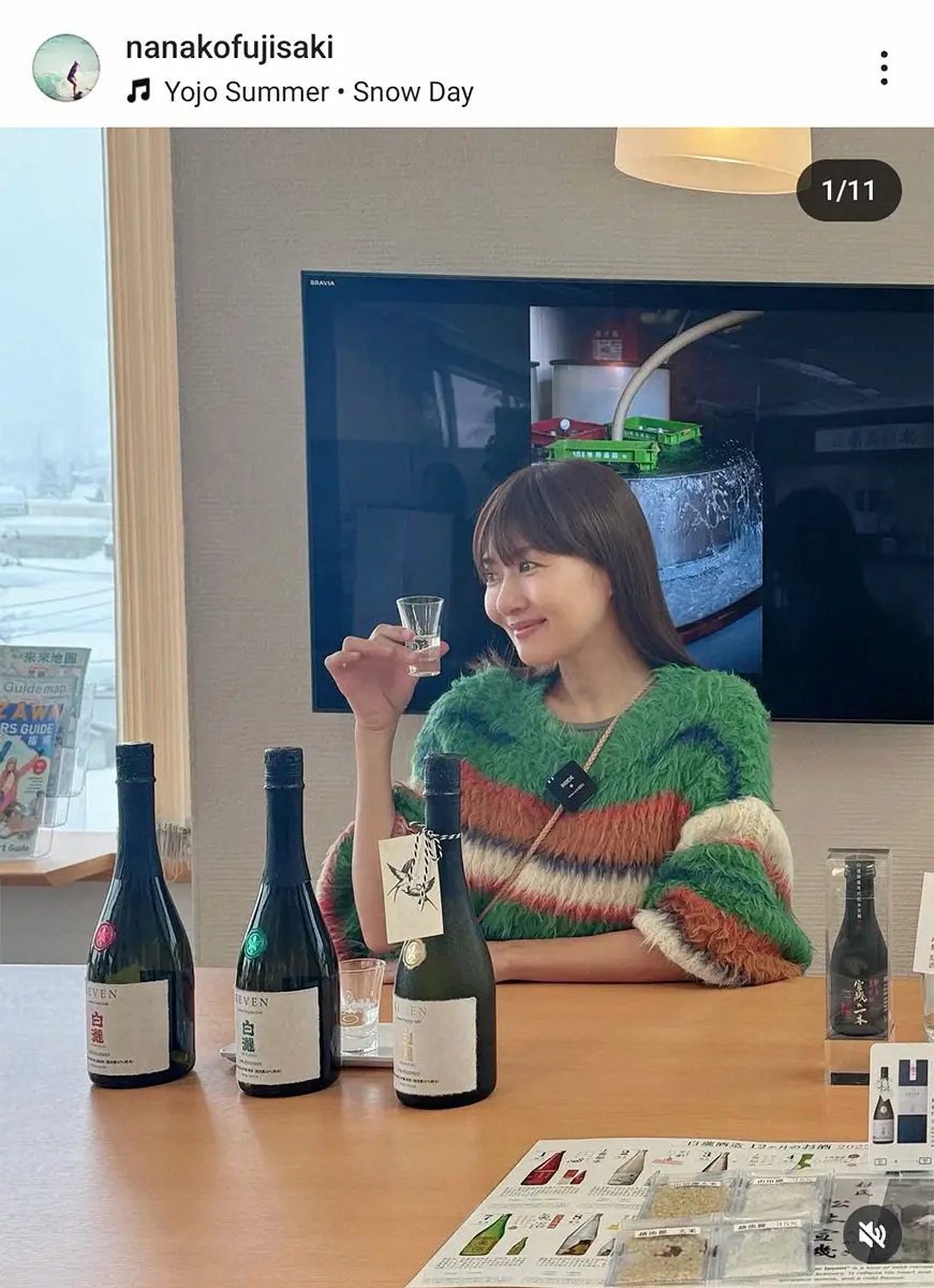 【画像・写真】藤崎奈々子　新潟で酒蔵取材も大雪に遭遇…車に高く降り積もった雪「8時間かけて帰宅」