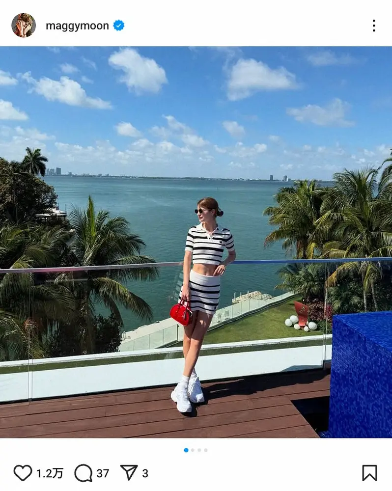 【画像・写真】マギー「最先端の不動産も見に…」米マイアミでの“美腹筋ショット”に「世界のマギーに」「絶景」の声