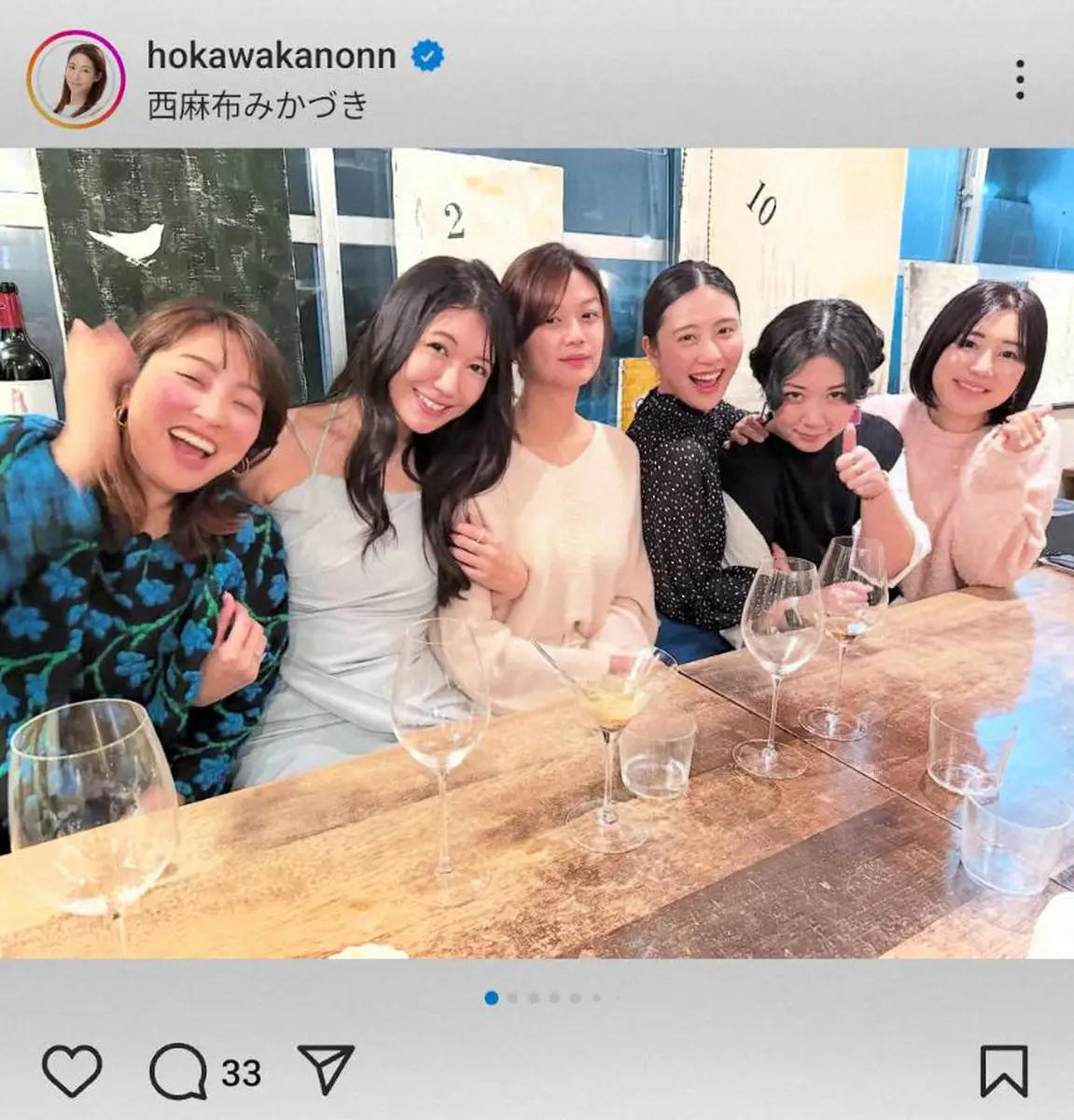 【画像・写真】“美しすぎる気象予報士”穂川果音　「大好きな」友人との誕生日会フォトに「美女たちに愛される美女」