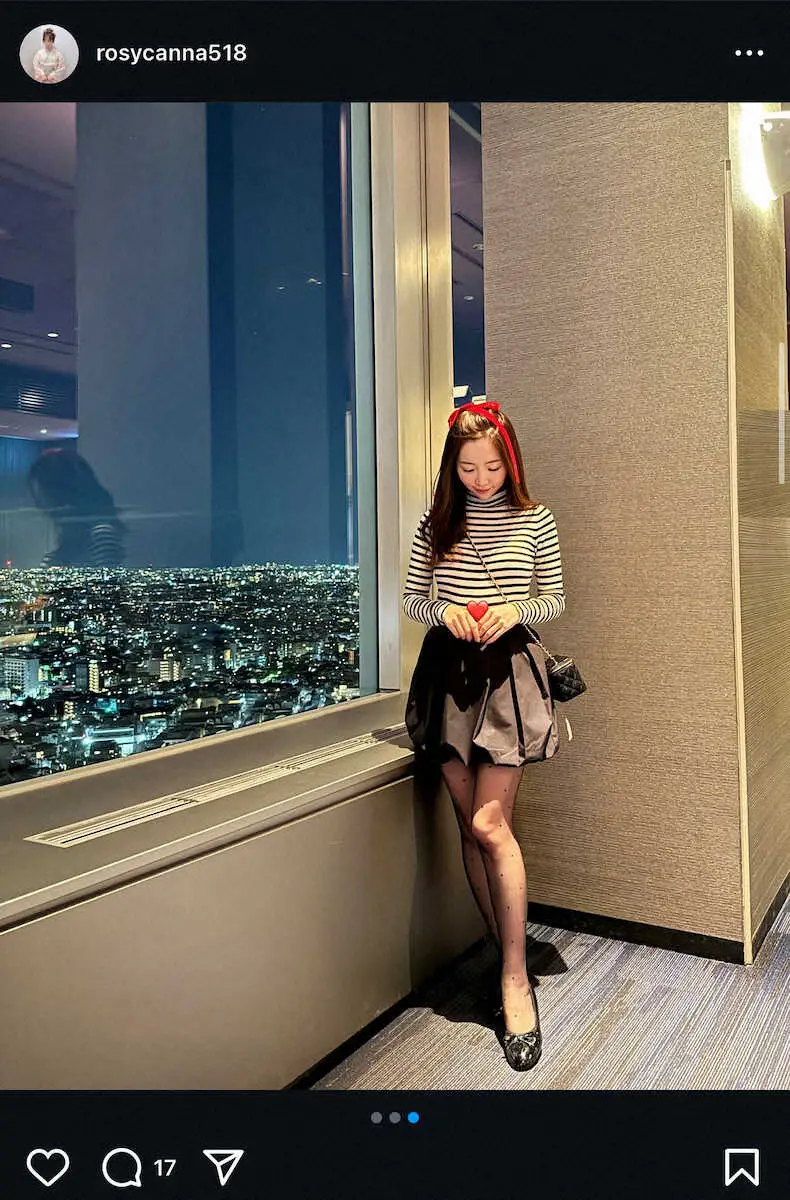 【画像・写真】ABEMA人気アナ　ブラウンミニスカのバレンタインコーデS！「可愛すぎる」「素敵」の声