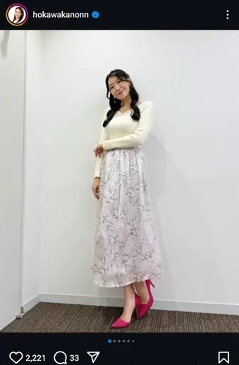 【画像・写真】“美しすぎる気象予報士”穂川果音　桜色コーデ披露に「美しくてキュルン」「凄く綺麗で素敵」