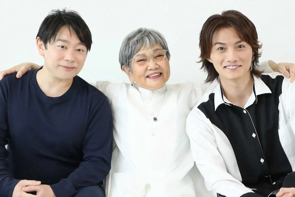 【画像・写真】ドラマ「寺西一浩ミステリー『SPELL』死因」でダブル主演する寺西優真（右）と泉ピン子（中）。左は寺西一浩氏