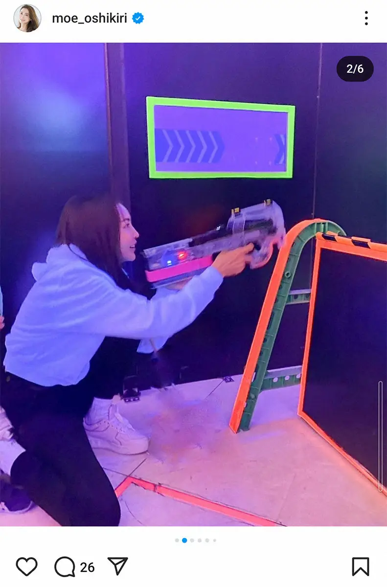 【画像・写真】押切もえ　子供たちとサバゲー初挑戦！「大人も夢中になっちゃう」　長男の俊敏さに驚き　父は中日・涌井