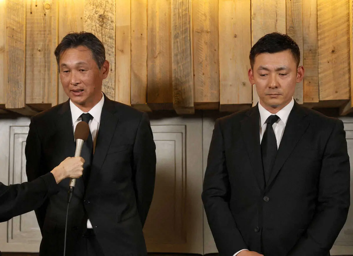 【画像・写真】小倉智昭さんとの思い出を語る西武・西口文也監督（左）と栗山巧選手＝東京・南青山のブルーノート東京（代表撮影）