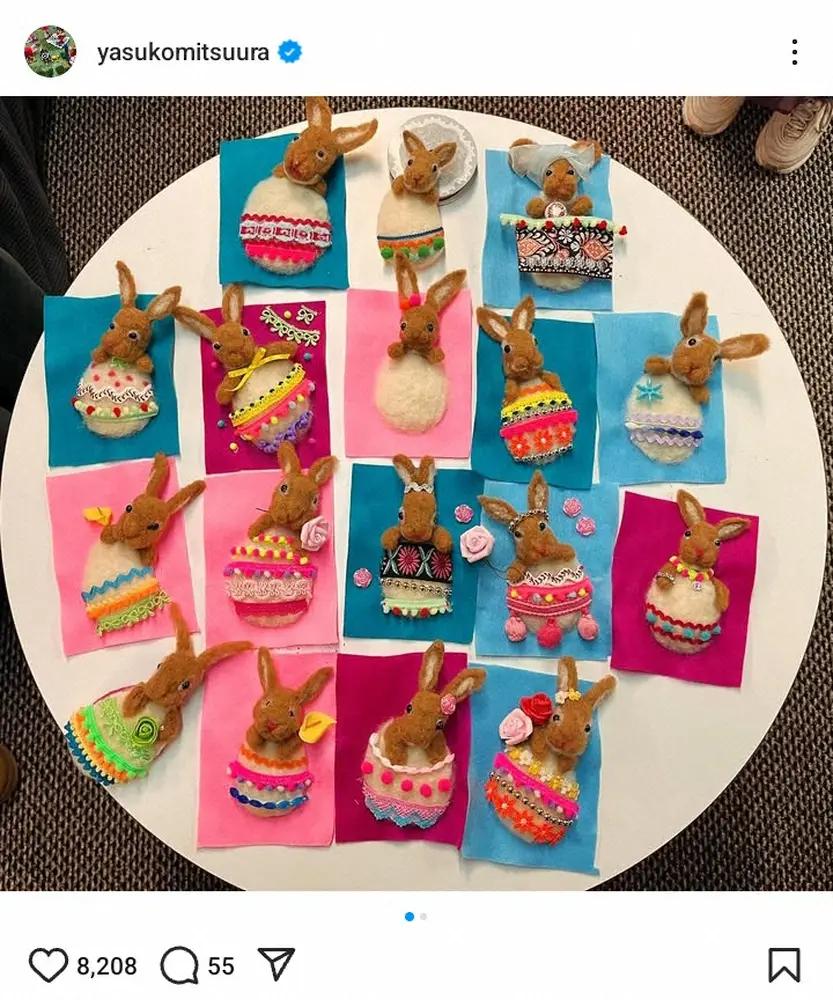 【画像・写真】光浦靖子先生に習った生徒たちの手芸作品にファン興奮「なんつー可愛さ」「かわいいってこういうもの」