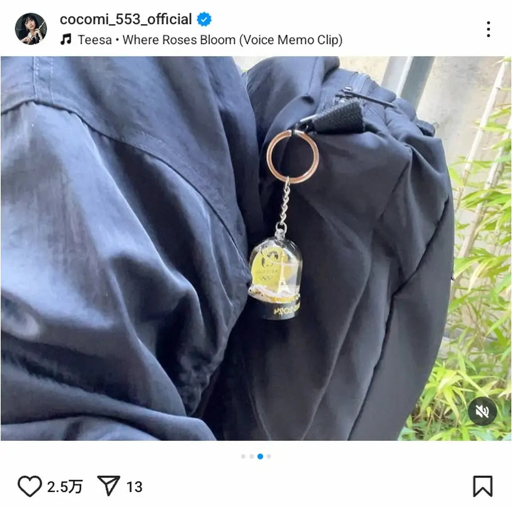 【画像・写真】Cocomi「おまもりー」“推し”からもらったストラップを付け「楽器の修理に行ってきました」