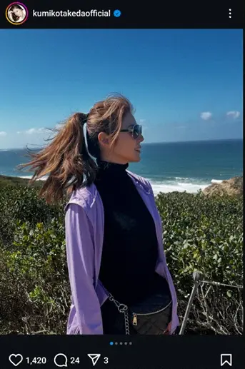 【画像・写真】“貝殻…ビキニ思い出しました”武田久美子56歳　ポニーテールのビーチショット公開に「カッコいい」