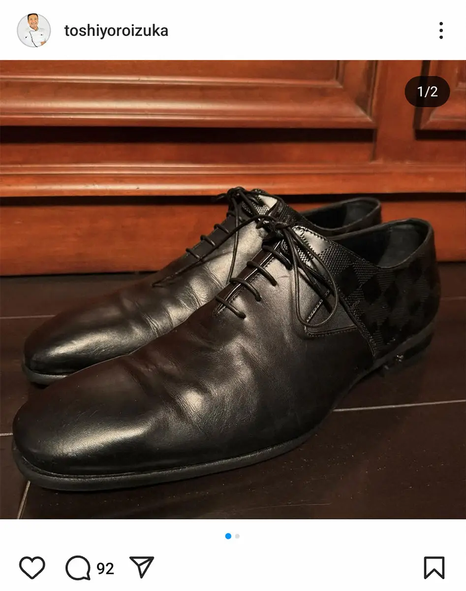 【画像・写真】鎧塚俊彦氏　川島なお美さんから15年前に贈られた革靴が修理から戻ったと報告「一生履き続ける」