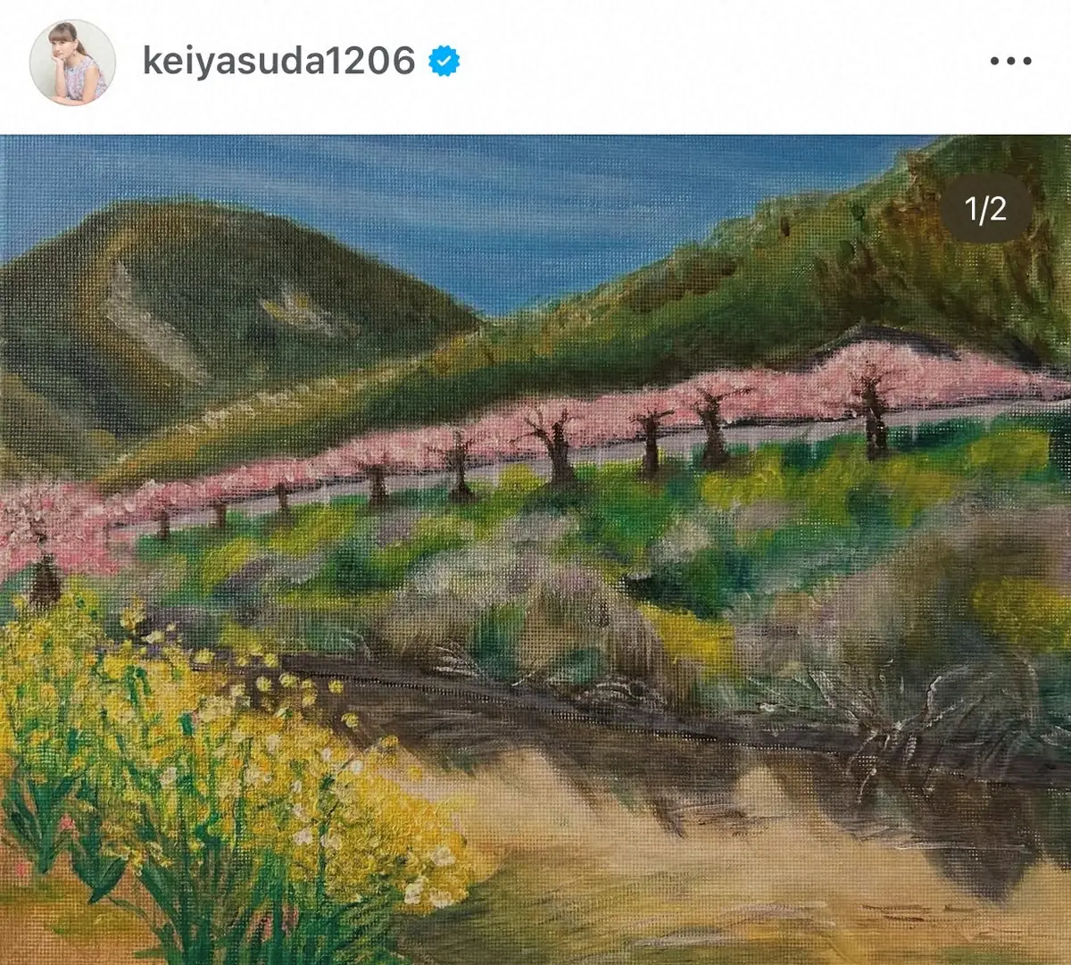 【画像・写真】保田圭　アクリル絵の具で描いた風景画が“プロ級”と話題　フォロワー絶賛「上手すぎる」「多才！」