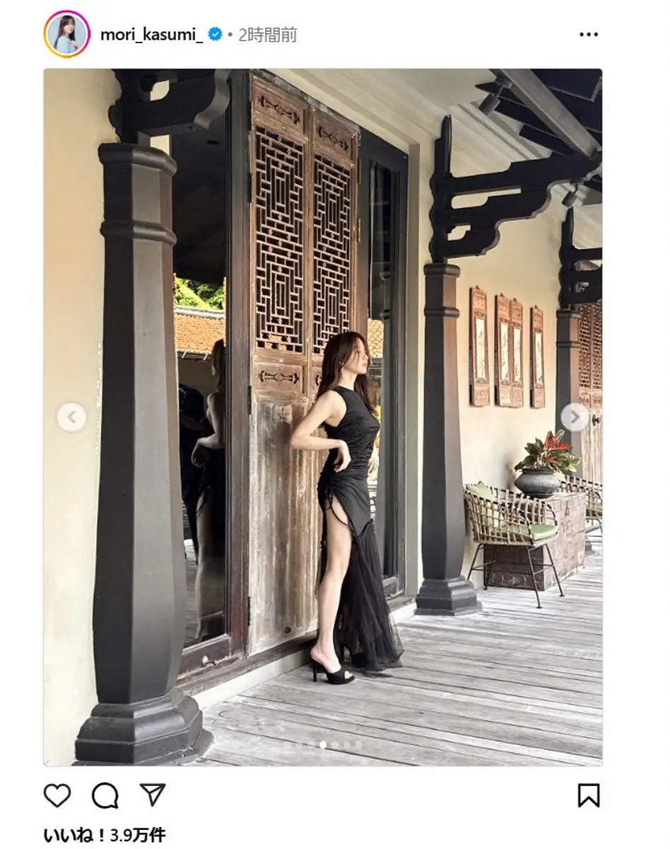 【画像・写真】森香澄、美脚あらわな黒ドレス姿公開　タイでのオフショに「いいカラダやわ～」「スタイルバツグン」の声