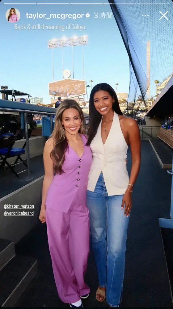 【画像・写真】「まだ東京の夢を…」カブス＆ドジャース名物女性リポーター“ノースリーブ2ショット”12日から3連戦