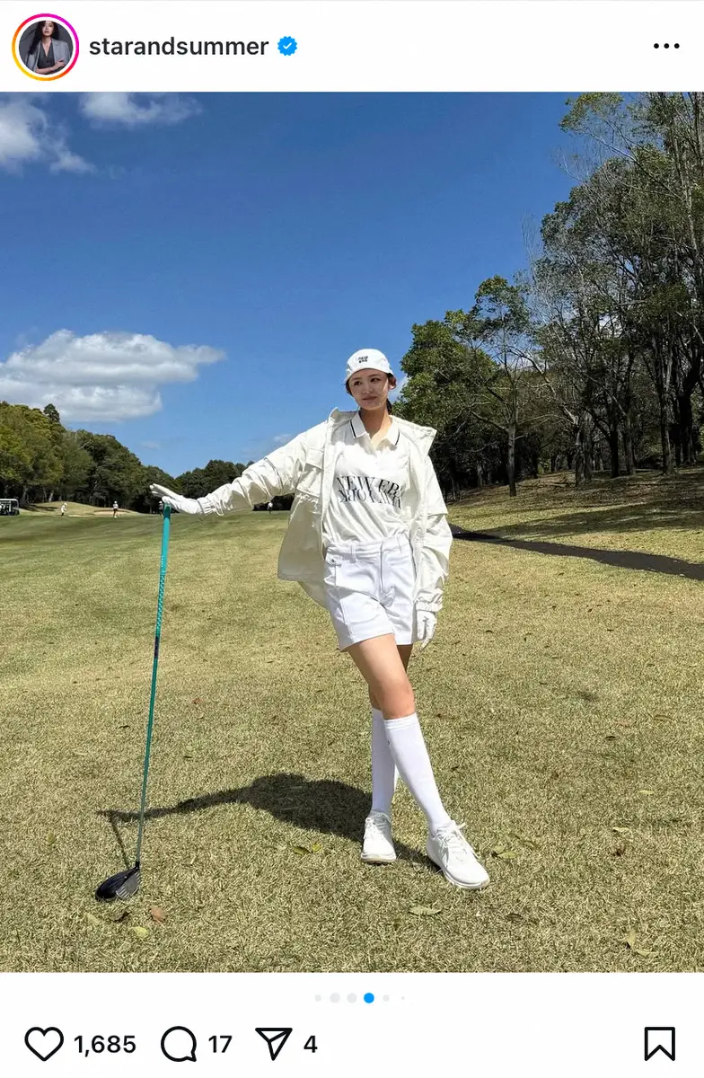 【画像・写真】28歳モデル「めっちゃ楽しかった!」　ショーパンゴルフウエア姿に反響「美しい」「爽やか」「可愛い」