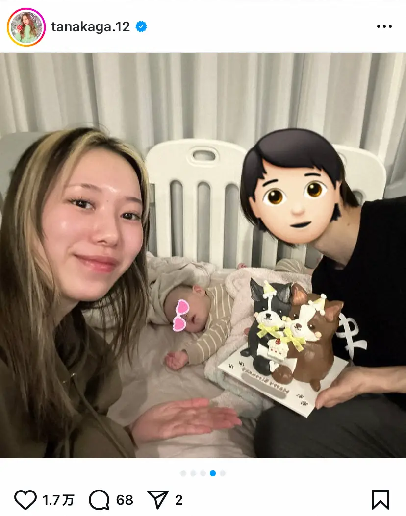 【画像・写真】人気ユーチューバー　夫の誕生日を祝福　愛犬＆第1子長女との家族ショットに「素敵」「可愛い」の声