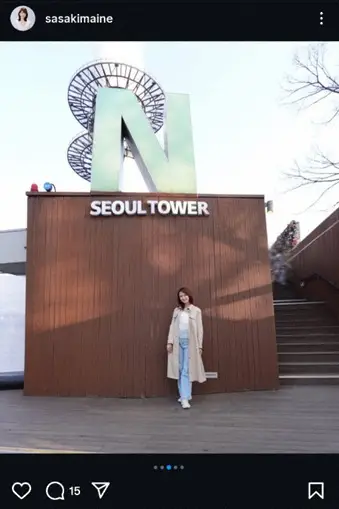 【画像・写真】佐々木舞音アナ　母娘韓国旅行ショット公開に「まいねぷう綺麗です」「民族衣装似合ってます」