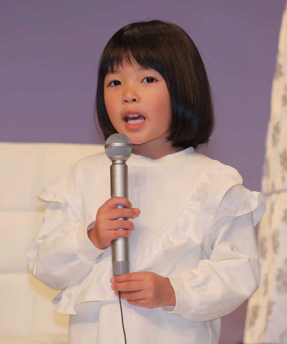 【画像・写真】子役の倉田瑛茉　撮影は「楽しい」と即答　フジ系ドラマ制作発表でキャストや報道陣をメロメロに