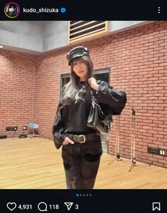 【画像・写真】工藤静香　“大人かっこいい”ブラック・コーデ披露に「素敵です」「帽子めっちゃ似合ってますね」