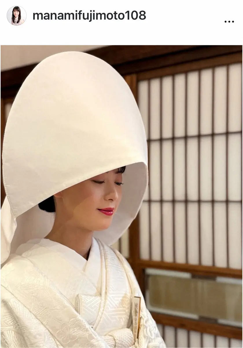 【画像・写真】2月に結婚発表の35歳美人フリーアナ　白無垢姿の“前撮り”S披露でファン感嘆「なんと美しい花嫁」