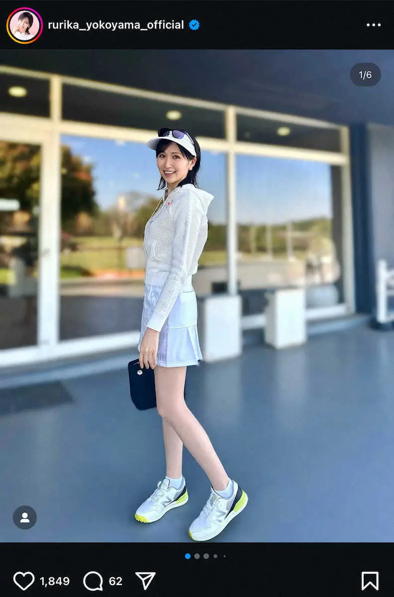 【画像・写真】横山ルリカ“美脚”ミニスカゴルフウェアS！ネット絶賛「美脚が眩しい」「脚長ーい」「かわいい」