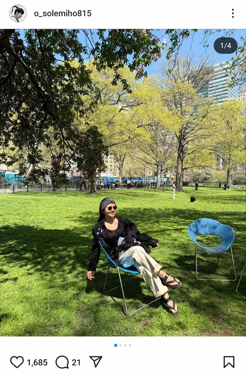 【画像・写真】ニューヨーク在住の大橋未歩アナ、新居引っ越しも一段落　お散歩ショットに「めっちゃかっこいい」と反響