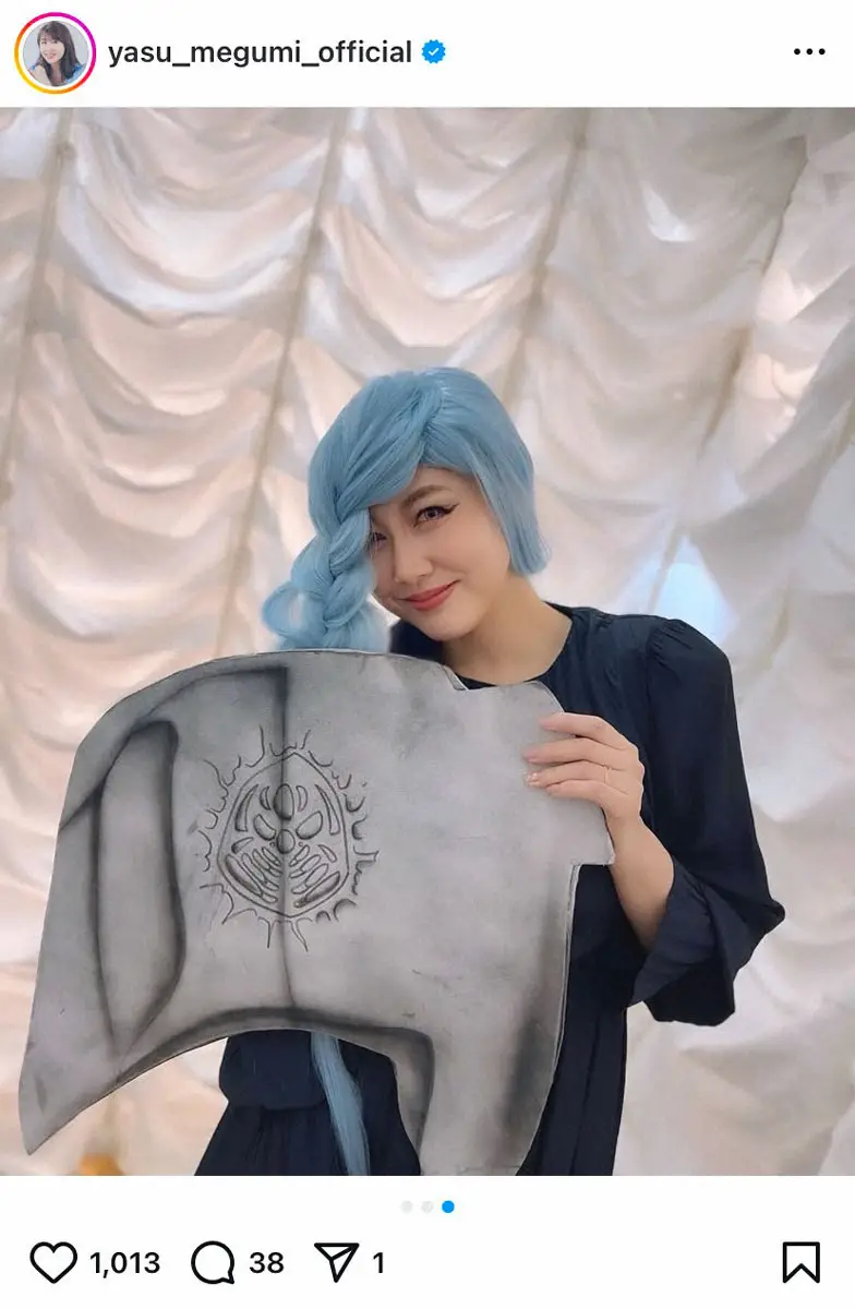 【画像・写真】2児の母・安めぐみ　人気アニメコスプレ姿に反響「一瞬誰かわからなかった」「最高」歌声にも注目