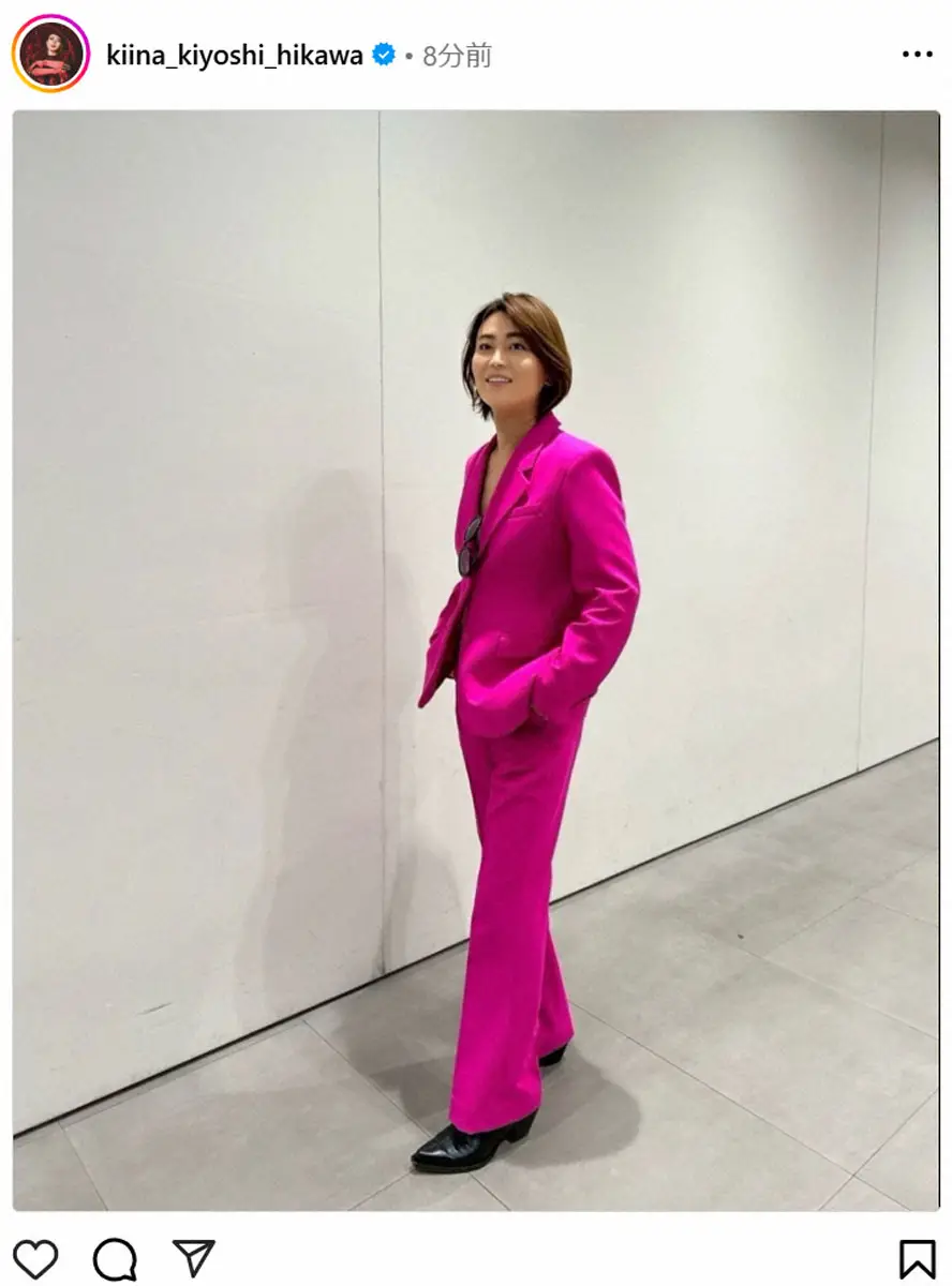 【画像・写真】氷川きよし　「テンション上げるために」鮮やかなショッキングピンクの私服を披露、番組収録を報告