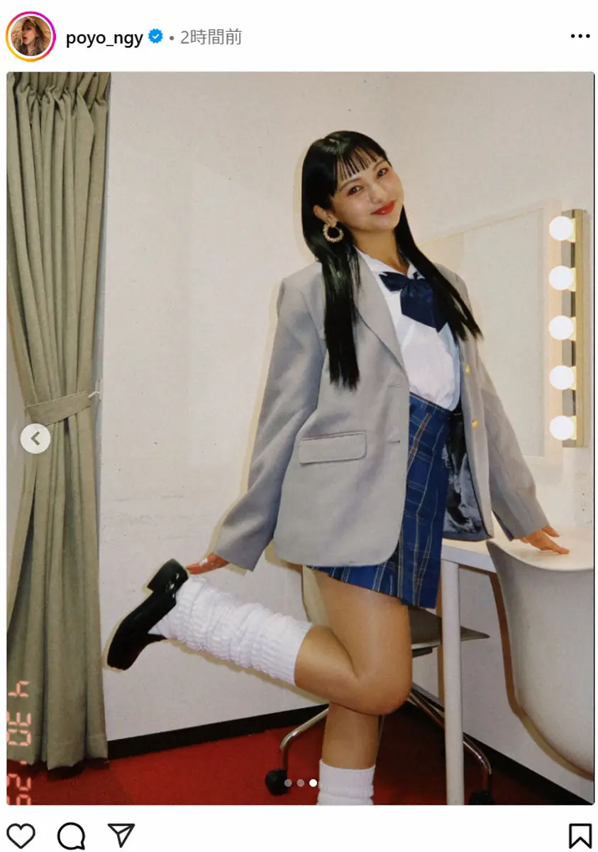 【画像・写真】ゆきぽよ　ブレザー&ルーズソックスのJKオフショにファン興奮「イケてる」「制服似合う」「ルーズよき」